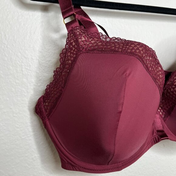 Adore Me 44DD Marca Burgundy Contour Lace Strappy Underwire Bra - Picture 5 of 10